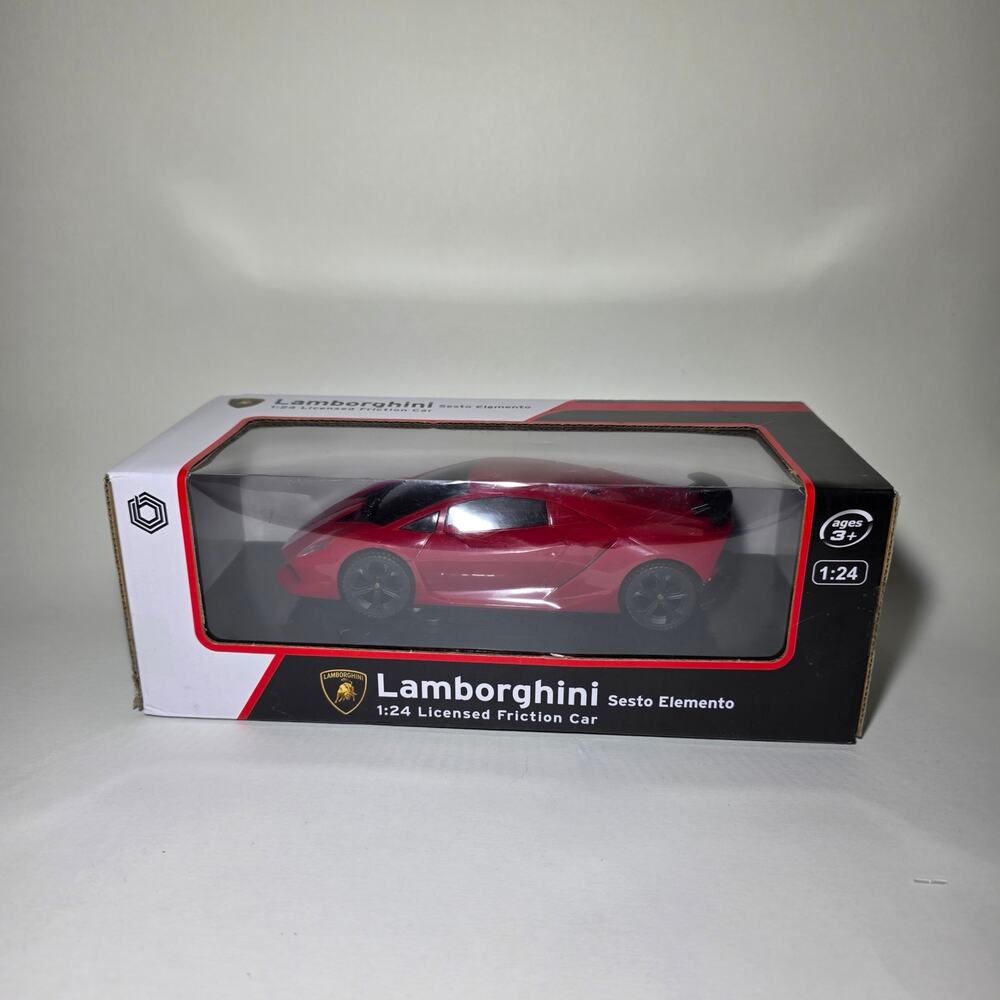 LAMBORGHINI-SESTO ELEMENTO-1:24 SCALE-RED-FRICTION POWERED LICENSED CAR